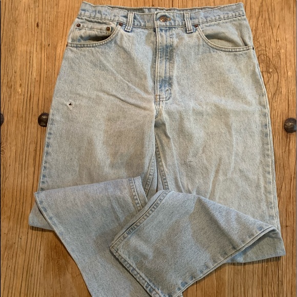 VINTAGE LEVIS Jeans 550 Relaxed Fit Light Stone Wash Red Tab - Picture 5 of 8